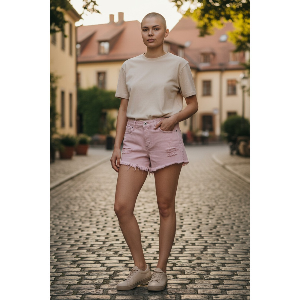 Lucky Brand Pink Distressed Denim Shorts Size: 6